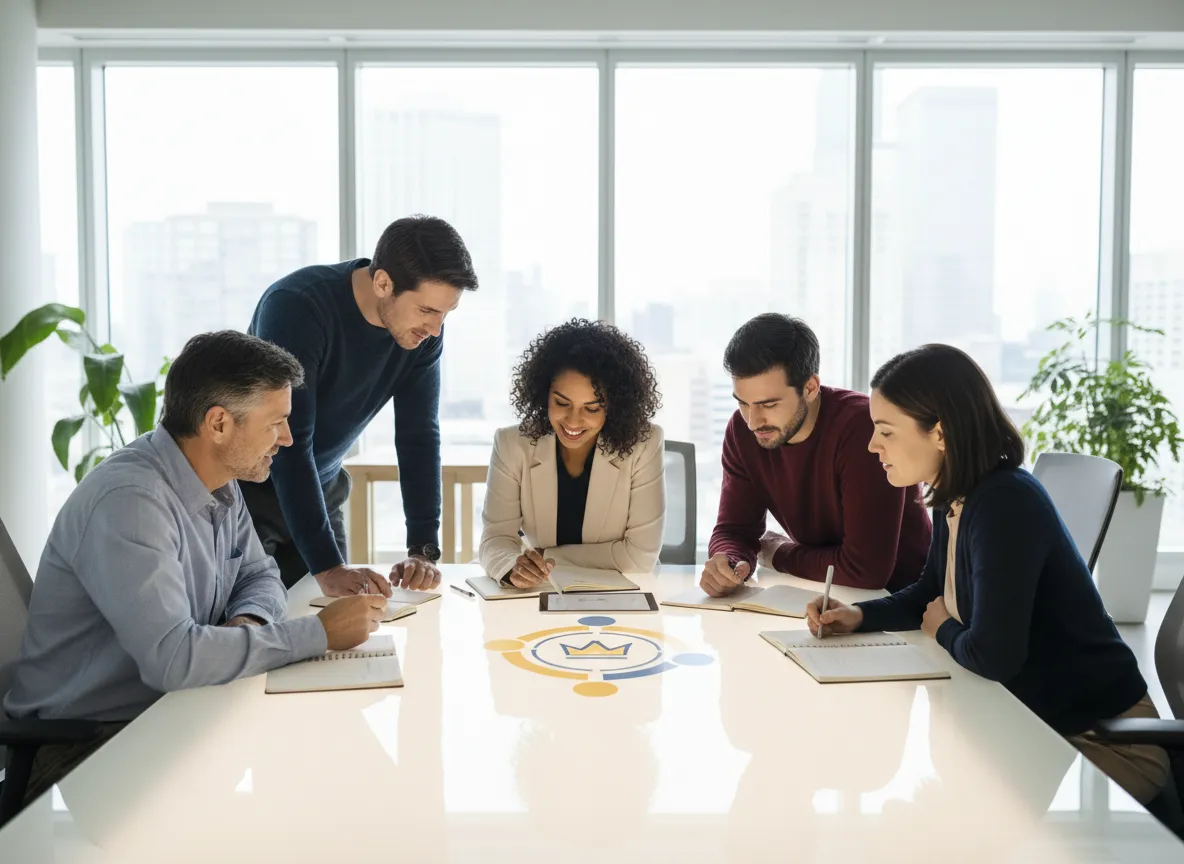 Team collaborating in a workshop