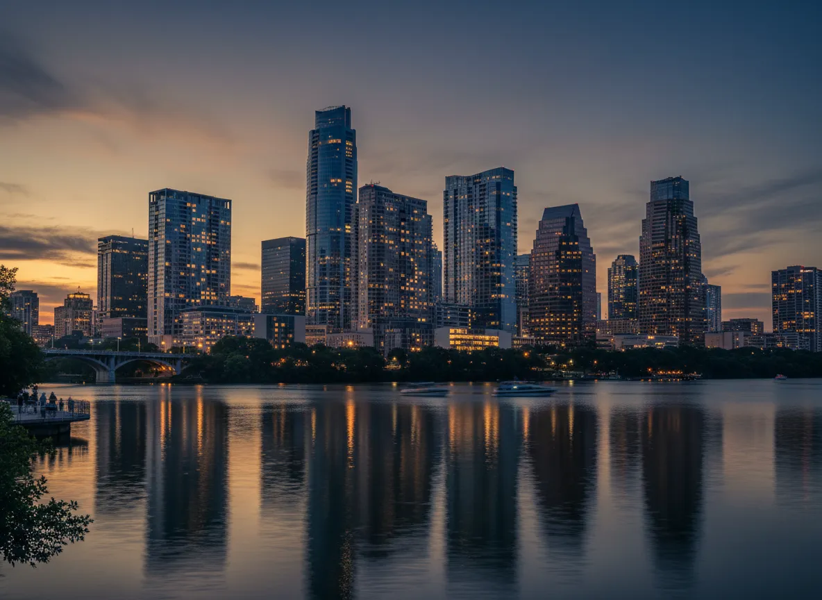 Austin Texas skyline at dusk