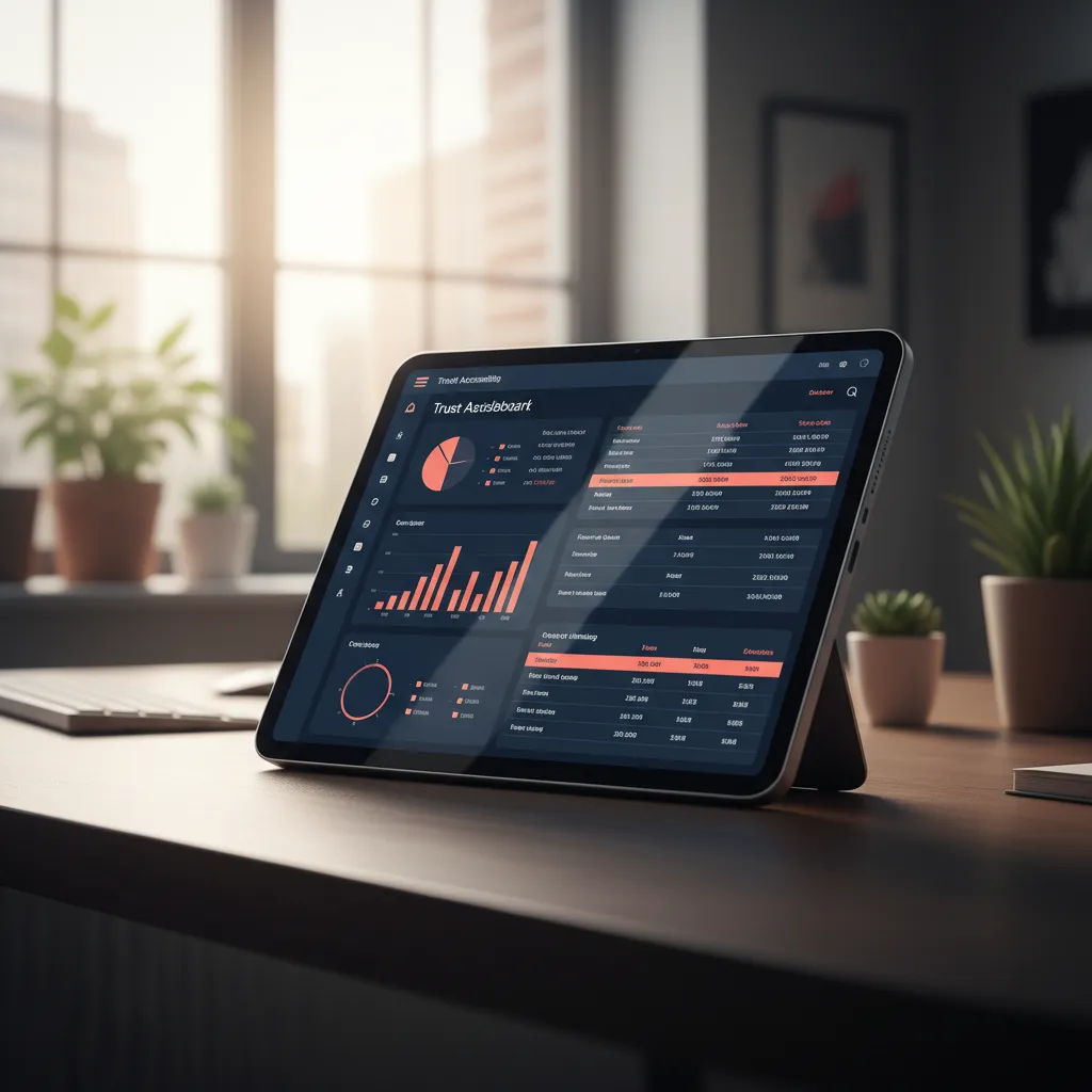 Clean, organized financial dashboard showing trust accounting metrics