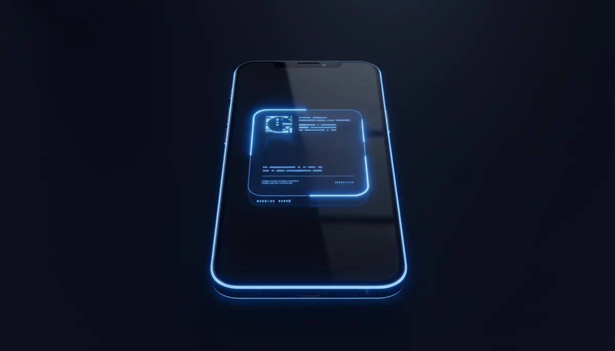 Mobile phone showing new enquiry notification