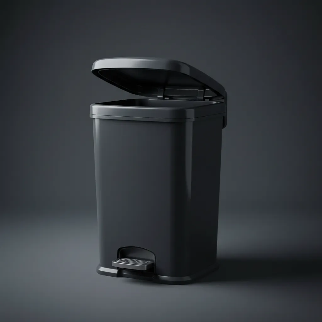 Spotless trash bin after cleaning