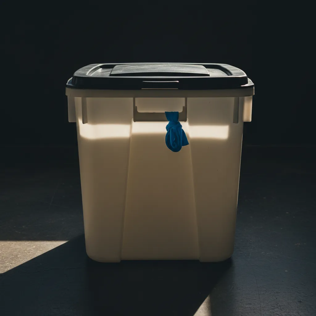 Clean, sanitized trash bin after
