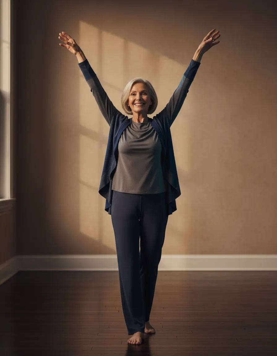Older adult demonstrating increased mobility and active movement