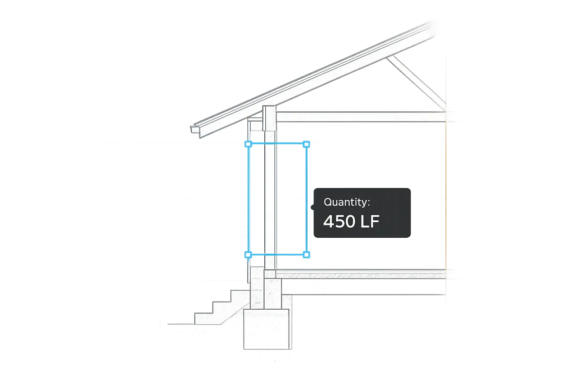 AI Takeoff Preview Layer showing automated quantity extraction
