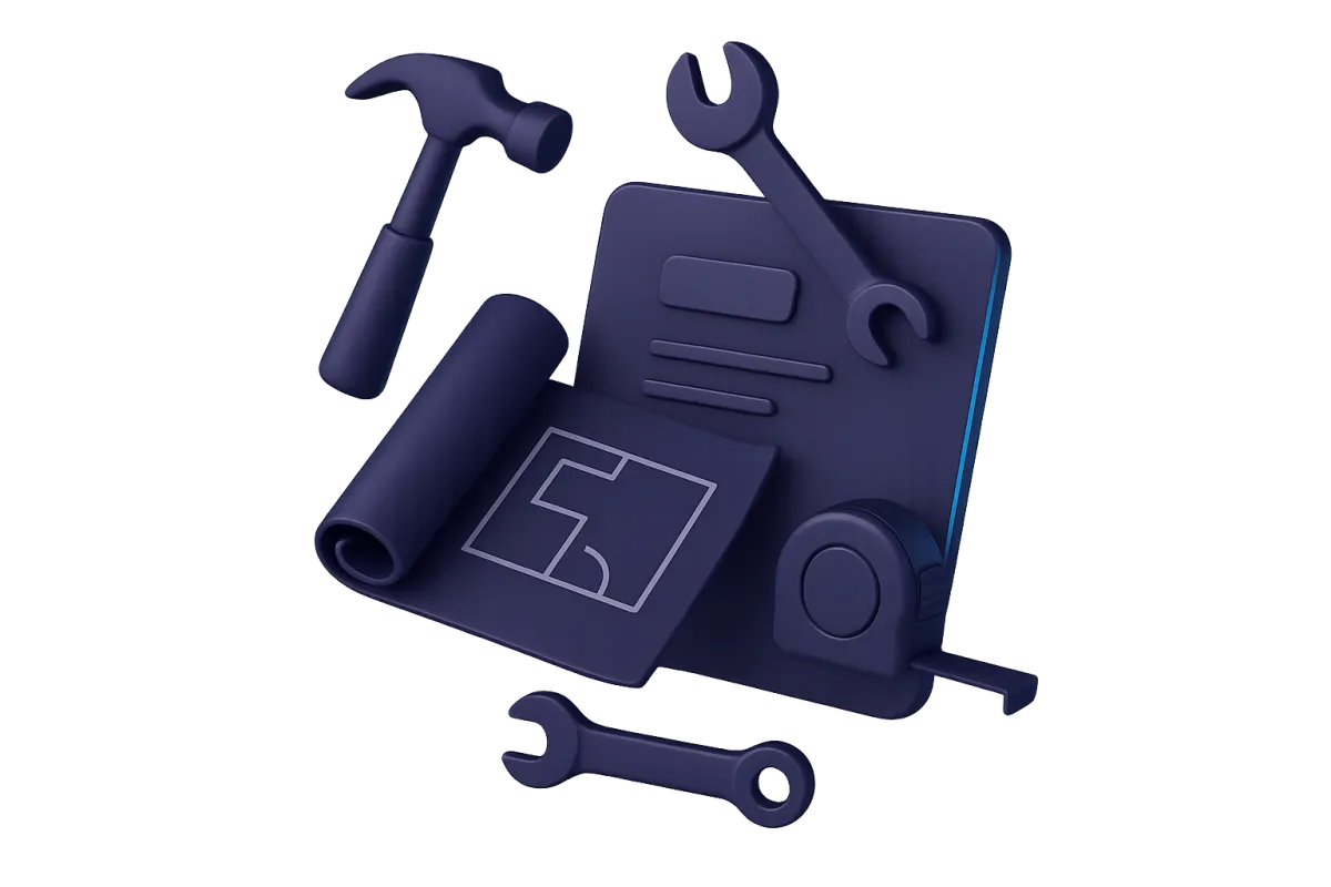 Contractors Industry Workflow Illustration