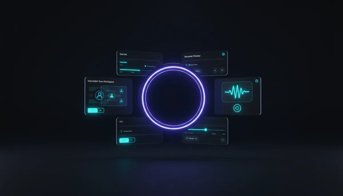 Cinematic visual immersion into the SYNTRO dashboard showing the search interface and team workspace