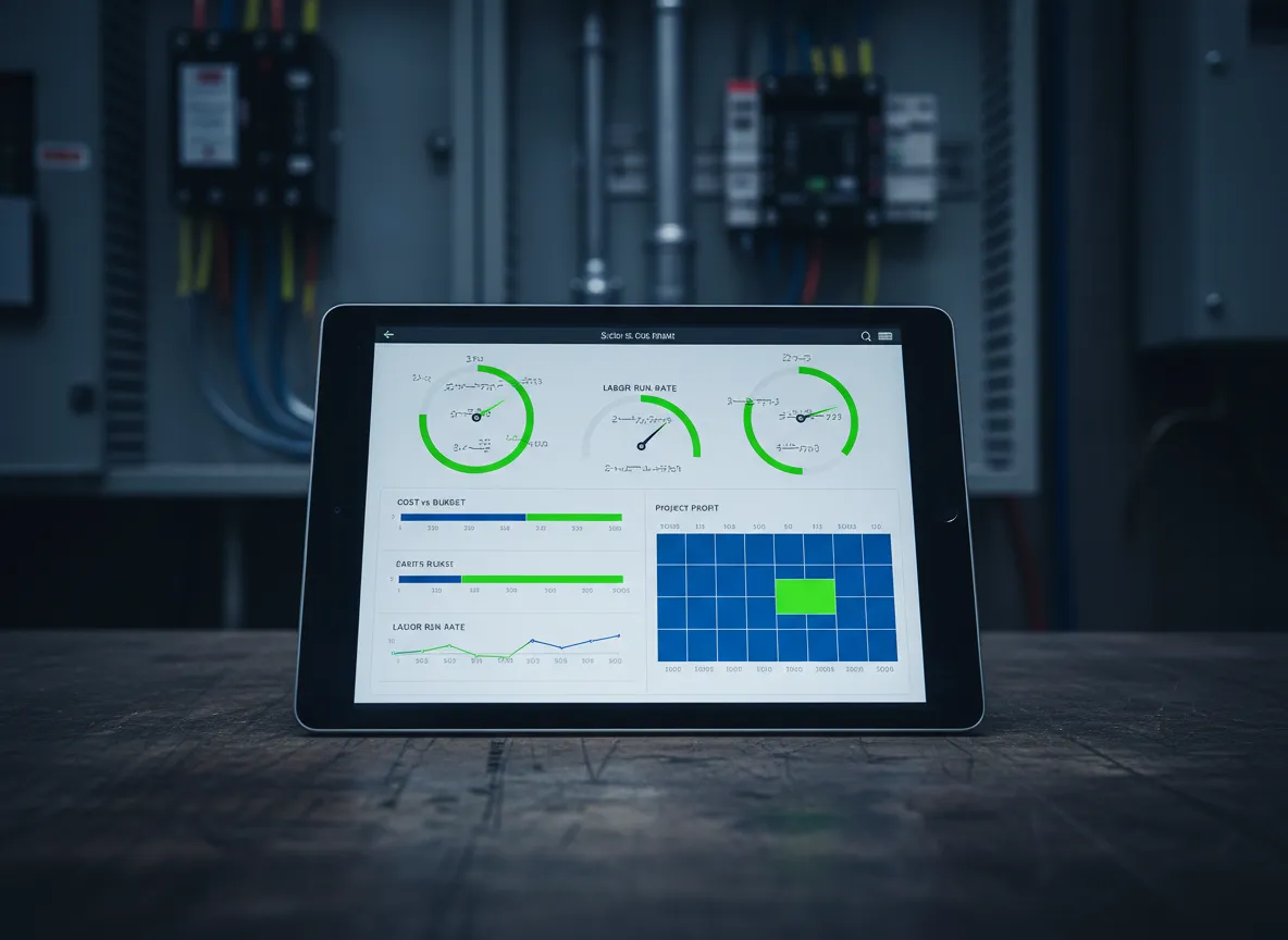SYNTRO job costing and profitability dashboard for electrical contractors