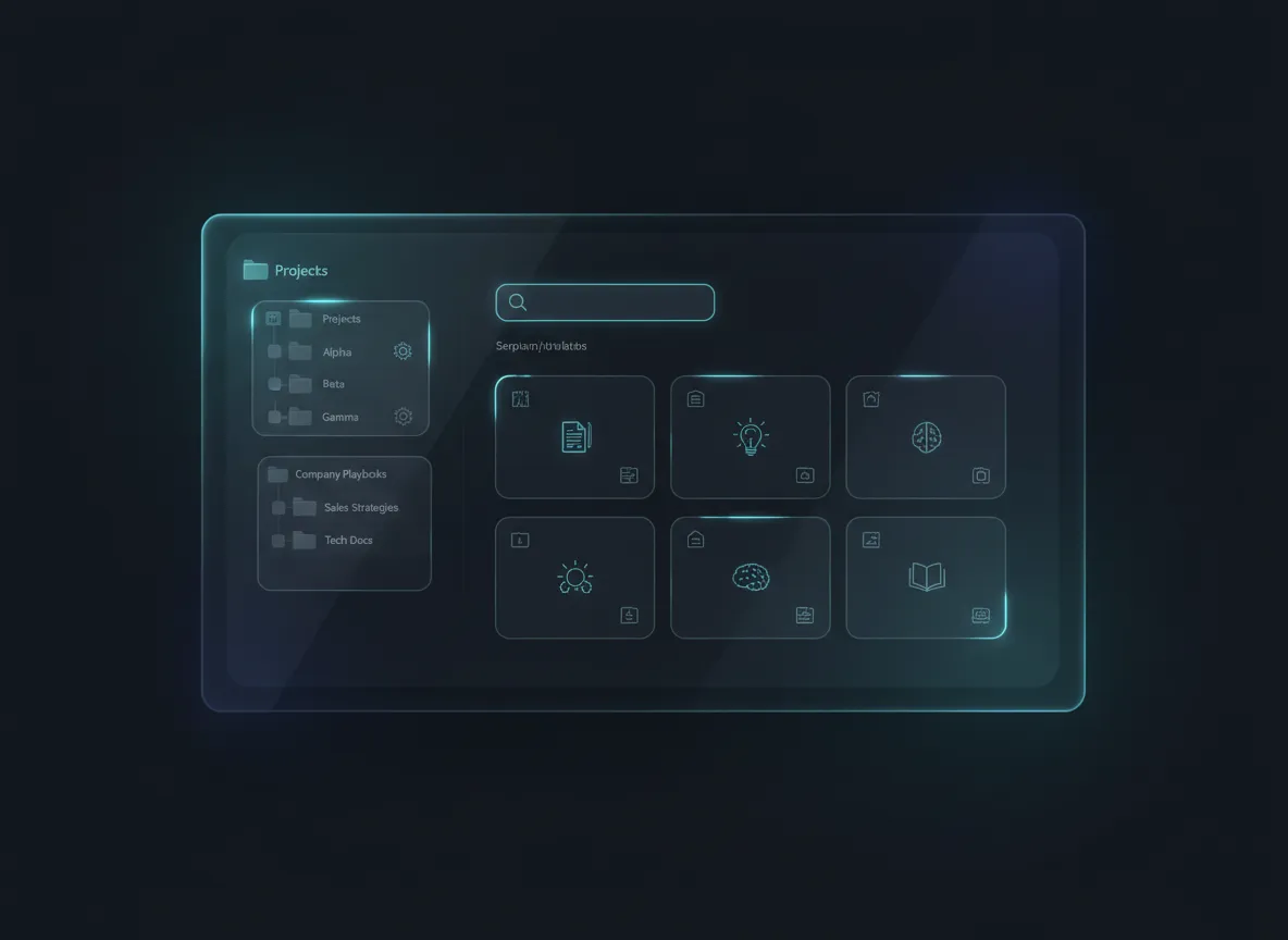 A searchable knowledge base interface showcasing preserved company playbooks