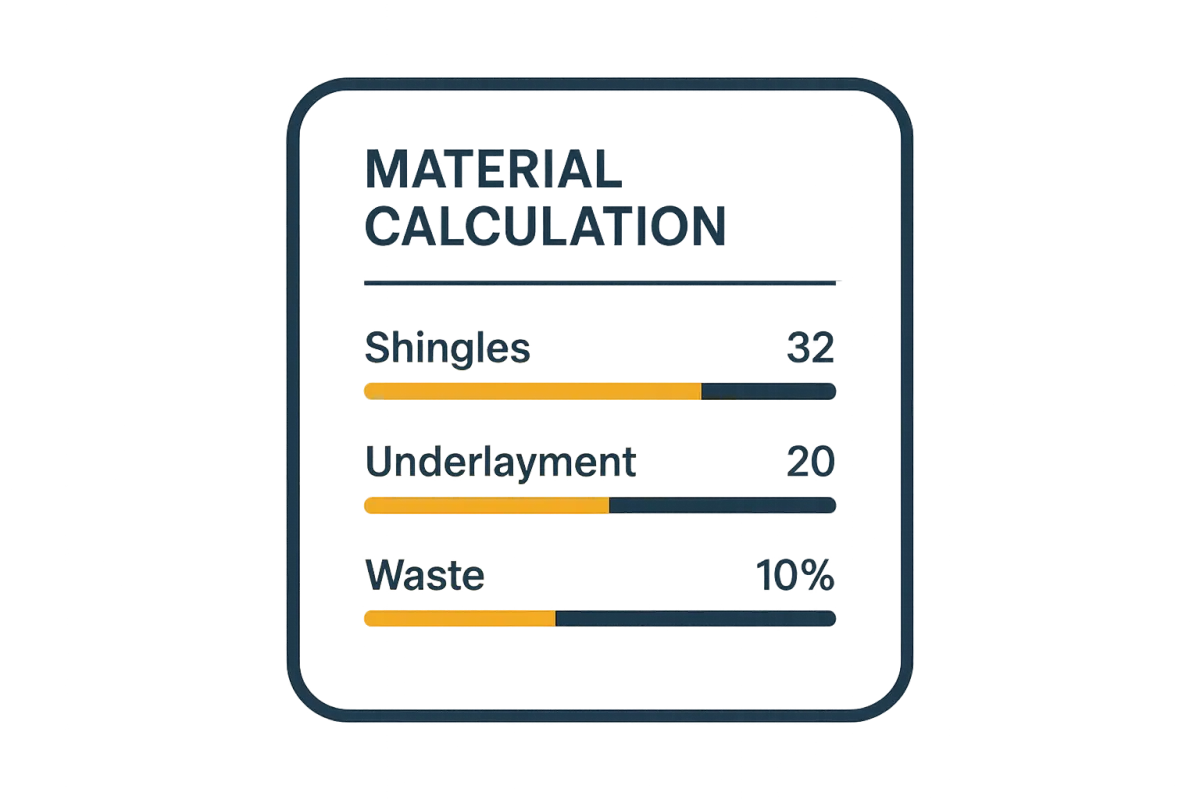 Automated Material and Waste Calculations interface
