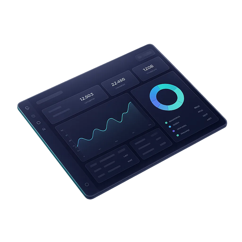 High-fidelity layered dashboard mockup image of SYNTRO OS command center