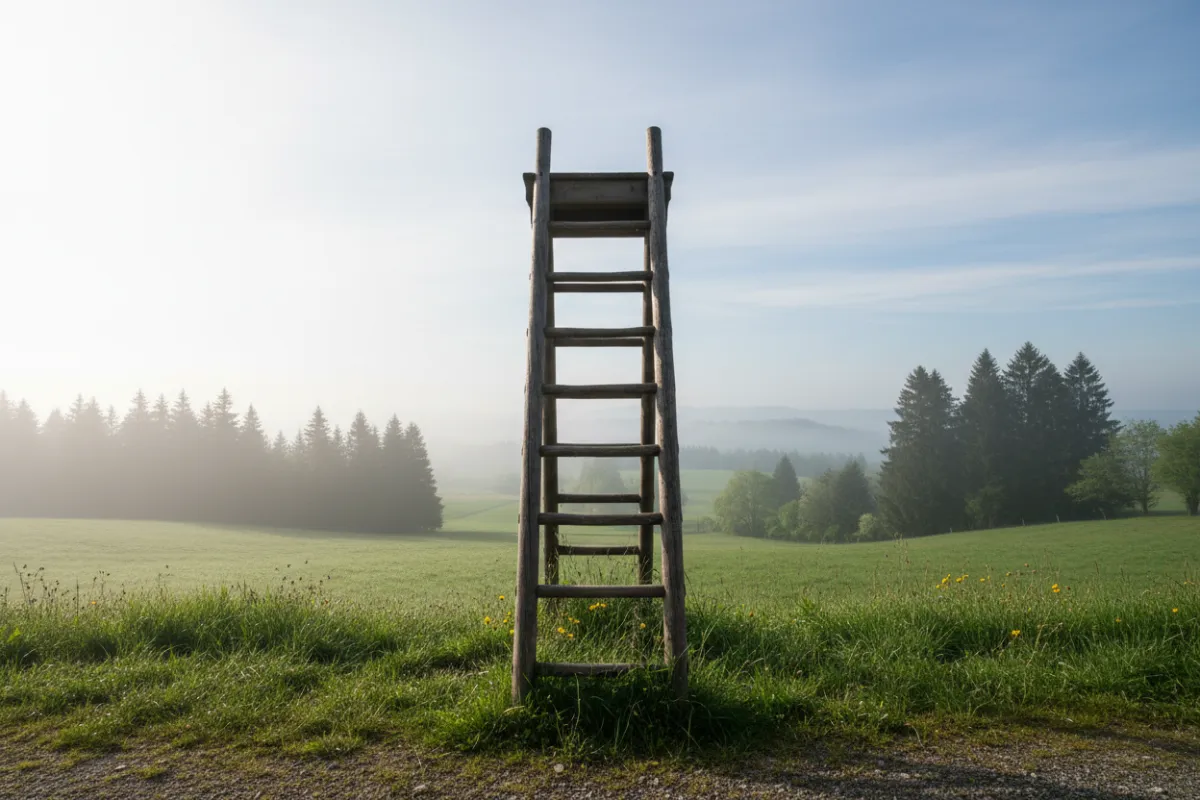 Ein 1:1-Bild eines alten Pergamentmanuskripts mit handschriftlicher deutscher Schrift, das auf einem Holztisch neben einer Feder und einem Tintenfass liegt. Sanftes natürliches Licht betont die Textur des Papiers und vermittelt historische Authentizität und Ehrfurcht vor dem Dokument.