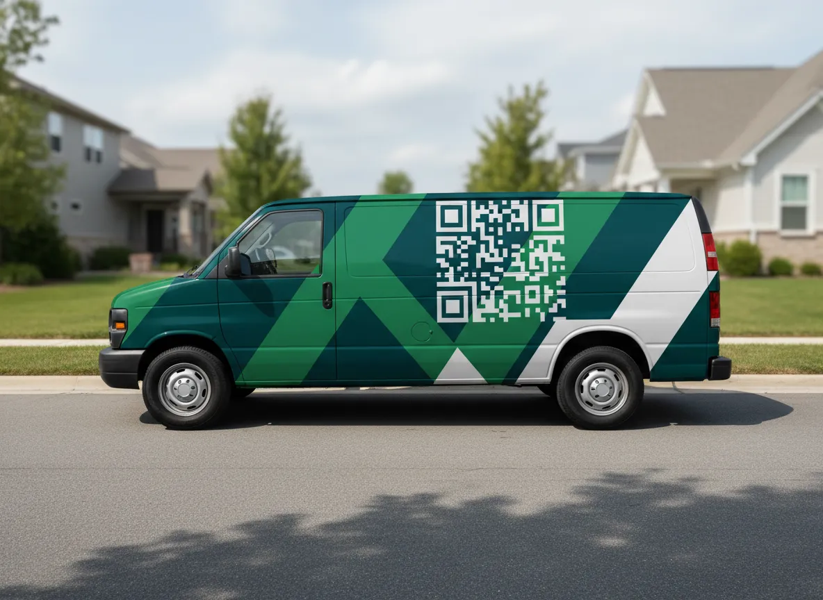 Service van vehicle wrap with bold branding