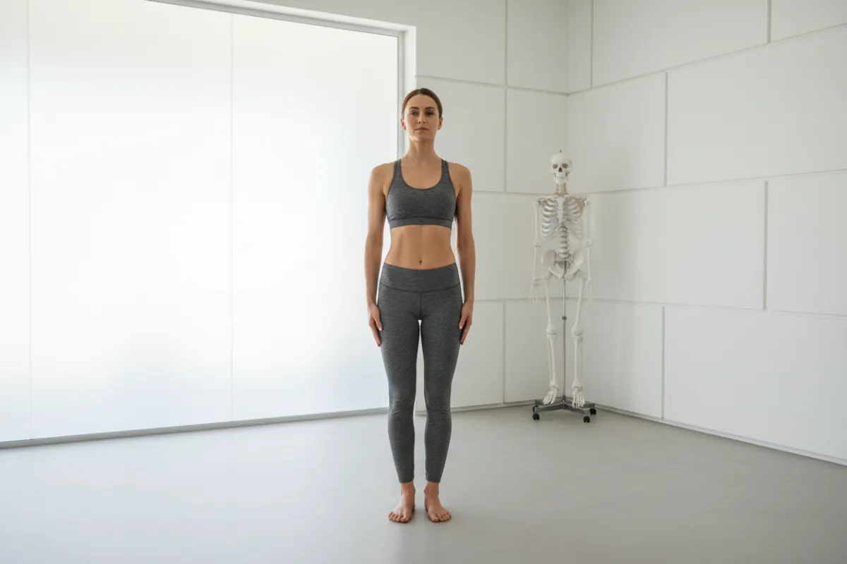 Clinic equipment: OsteoPress style loading device in a clinical room, photorealistic, professional and safe.