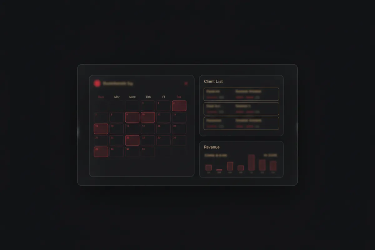 Lock’d In booking app UI mockup