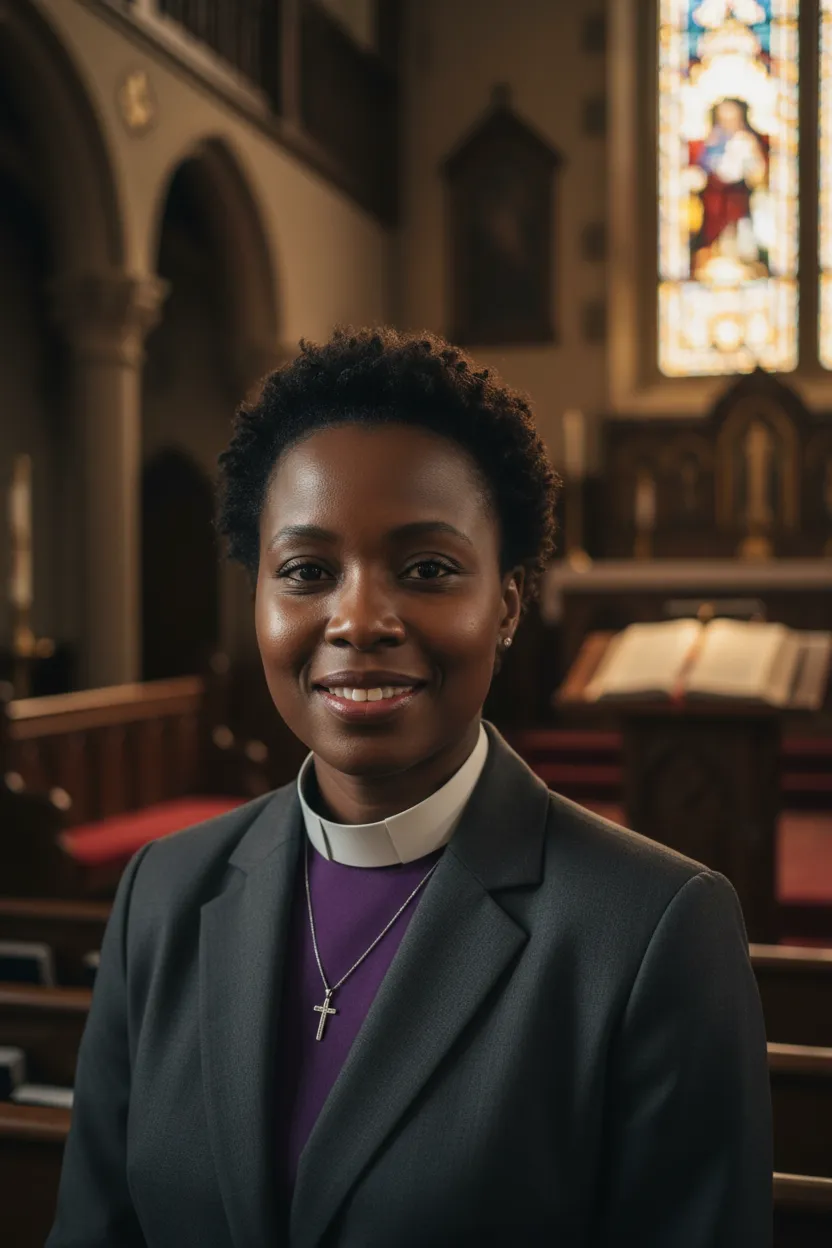 Portrait of an African American female pastor