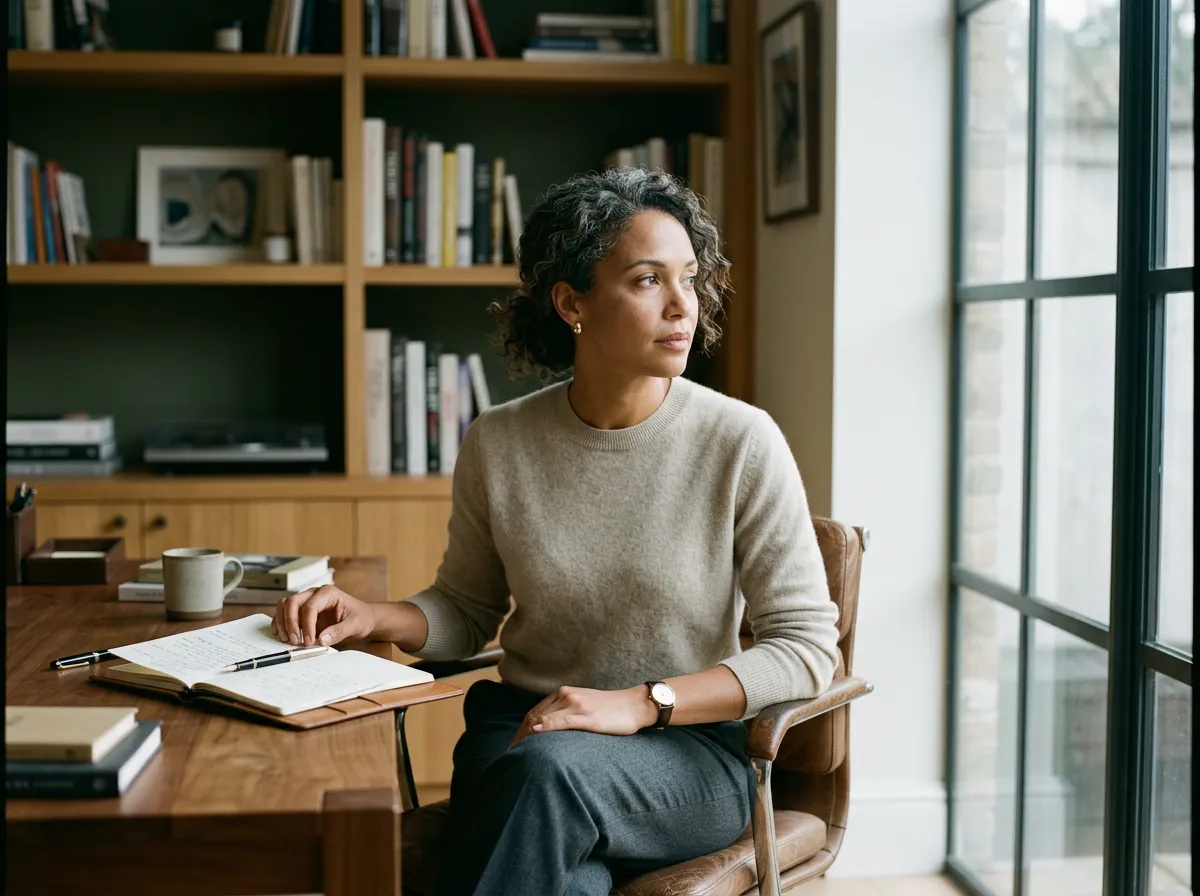 Femme prenant du recul dans son bureau