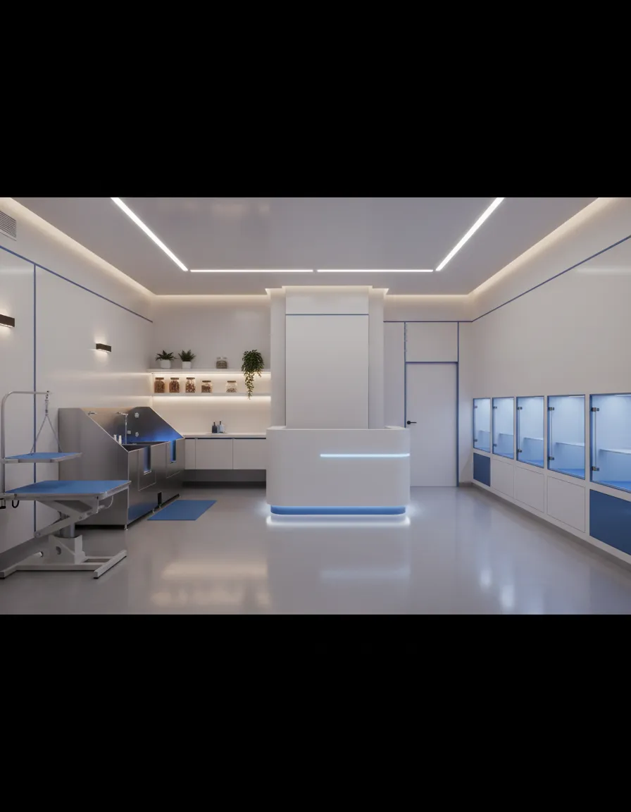 Professional pet care facility interior