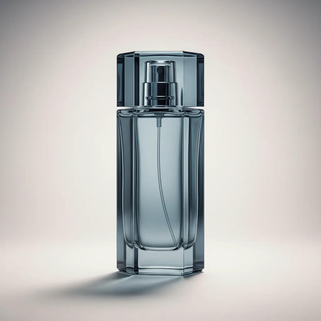 Perfume masculino sobre fondo neutro