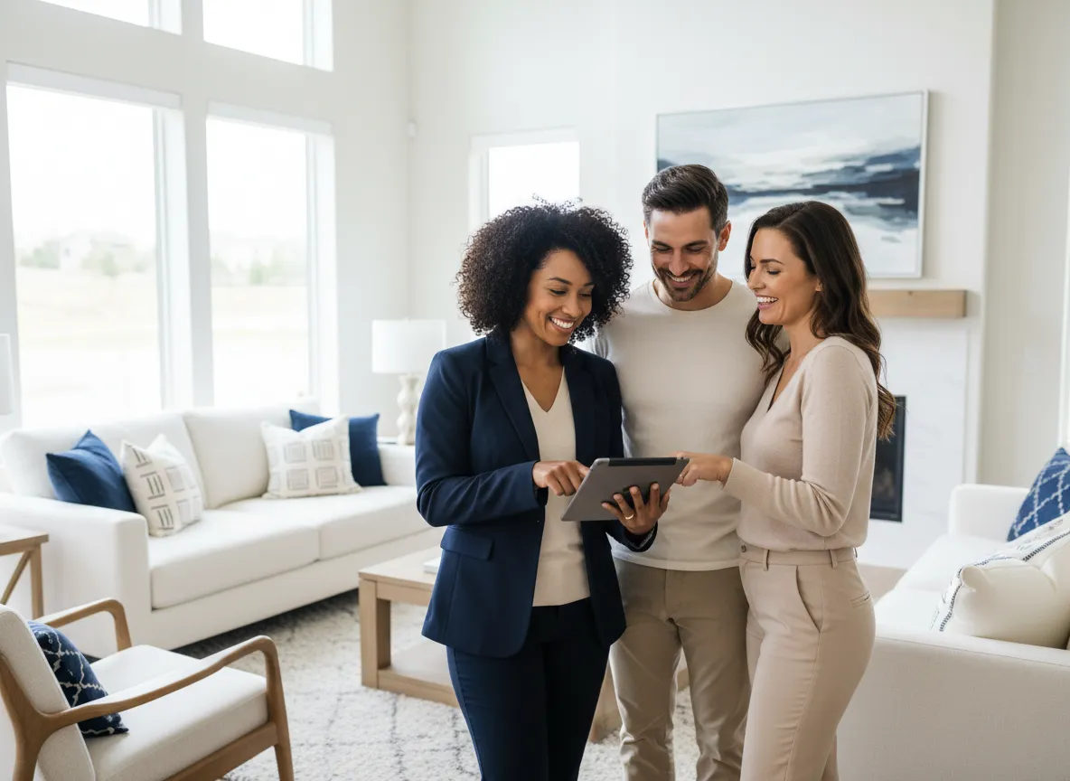 Freedom Home Team agent showing a home to buyers