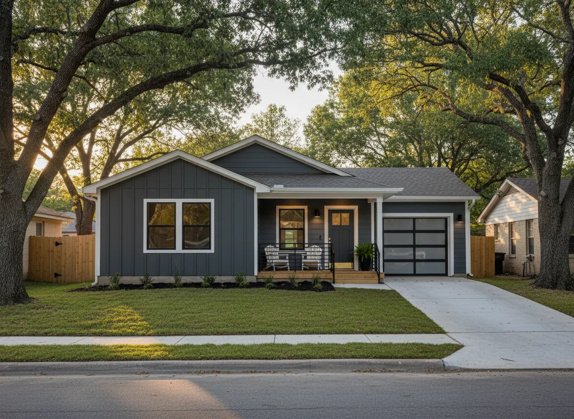 Renovated starter home exterior