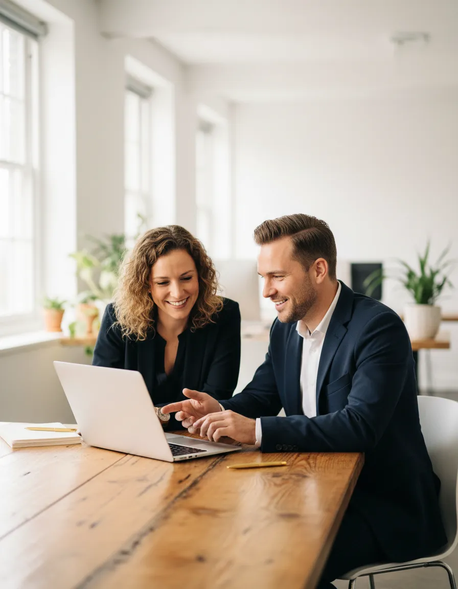 Nathen Johns consulting with a small business client