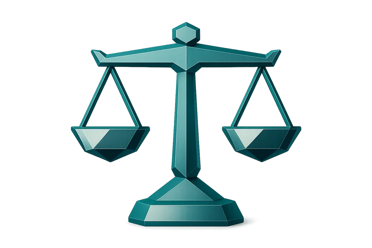 3D render of IRS Circular 230 regulations ledger with bronze scales and precision teal status nodes