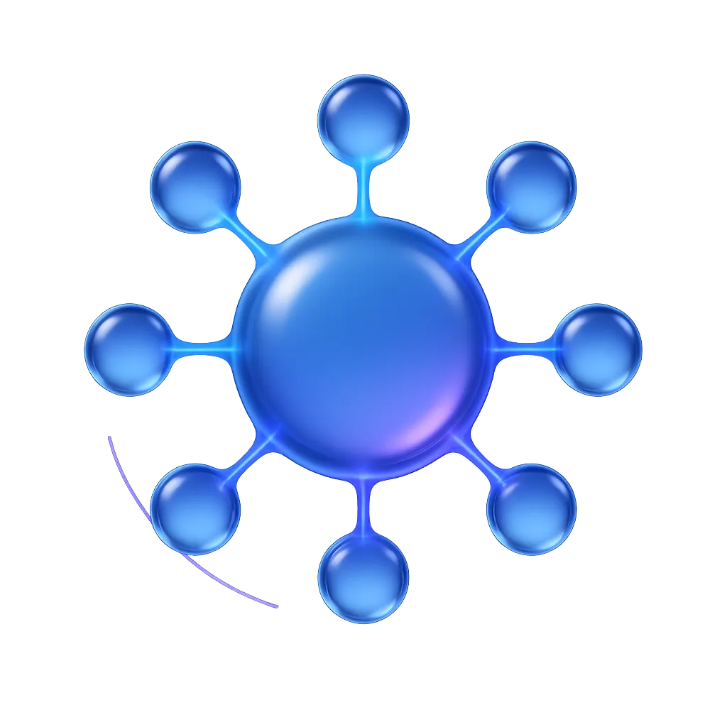 AI Agent Network Visualizer showing 7 interconnected agents