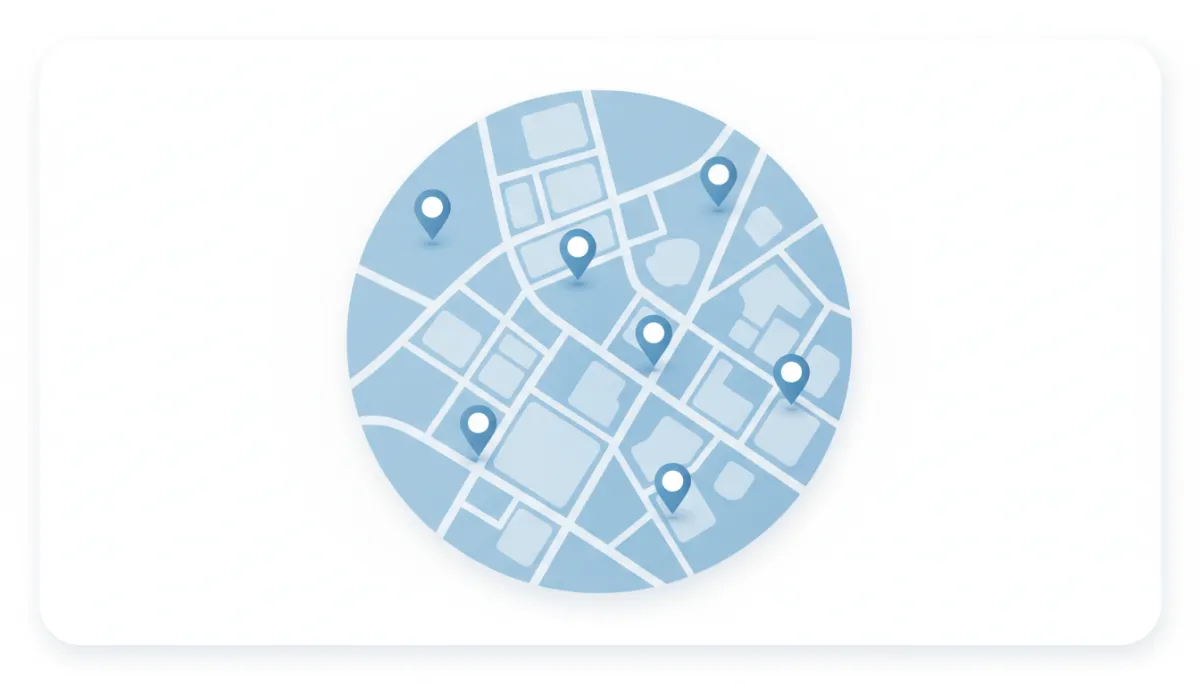 Service area map illustration