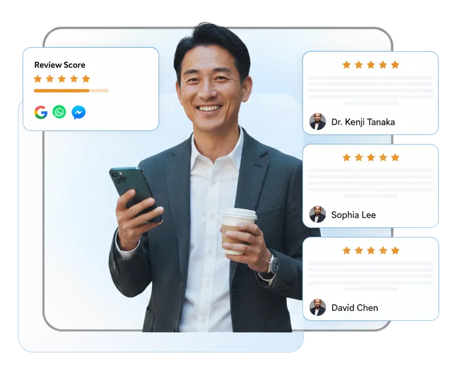 review AI image Person reading review