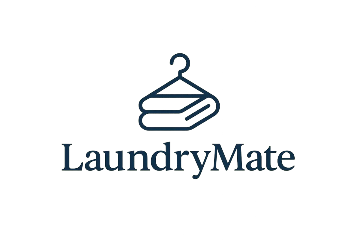 WashMate logo: minimal flat icon with friendly wordmark, transparent PNG