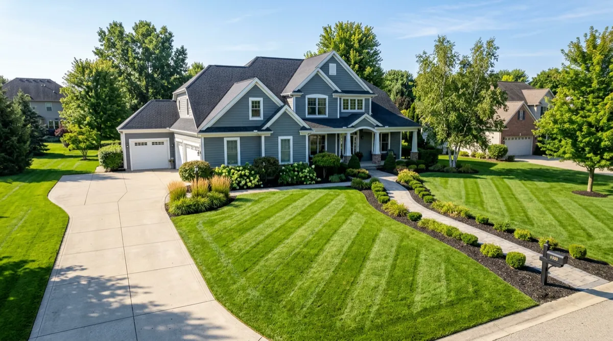 Well-maintained residential lawn in Southwest Michigan