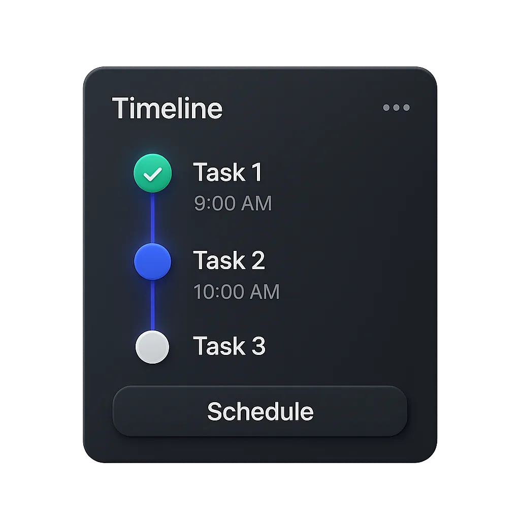 Interface displaying automated scheduling and workflow management