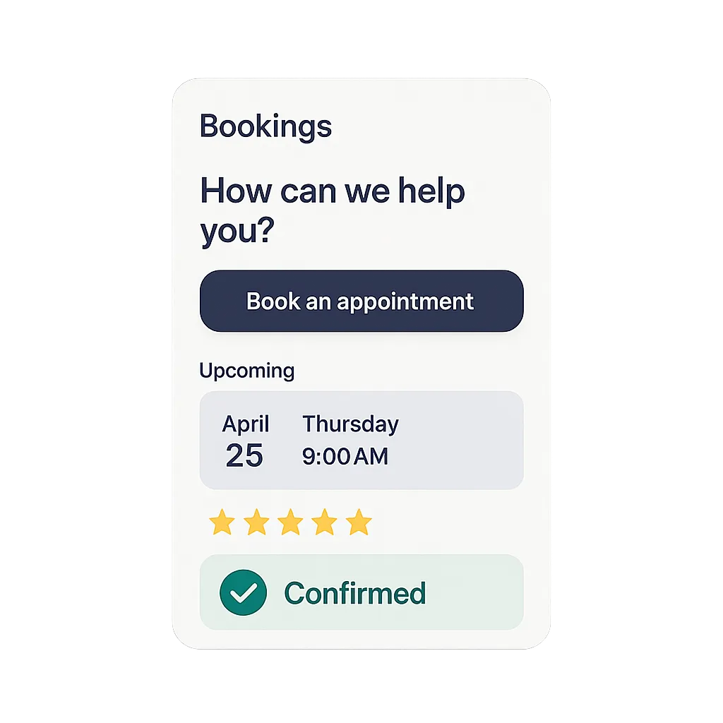 Client-facing portal displaying a seamless booking and invoice experience