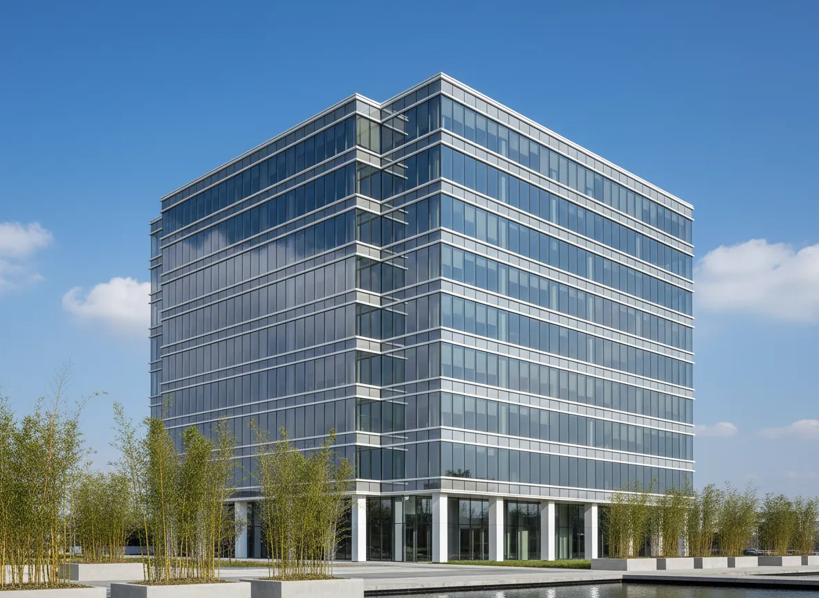 Modern office building with tinted glass