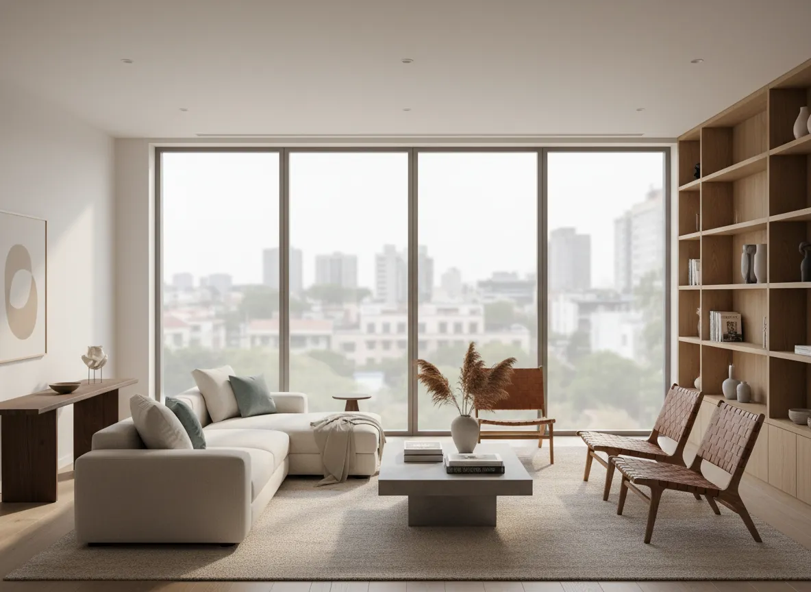 Residential living room window tint example