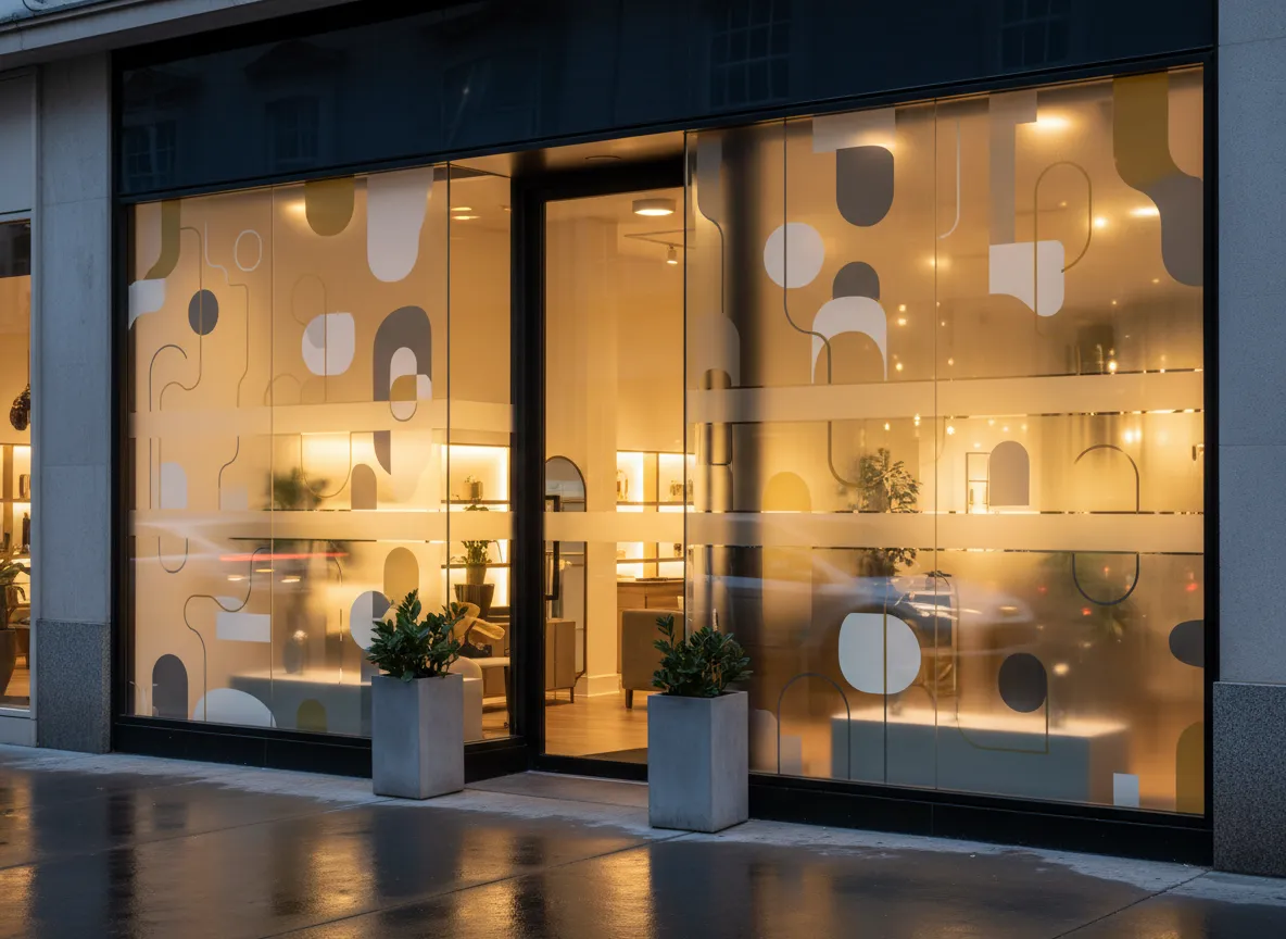 Storefront privacy and branding window film
