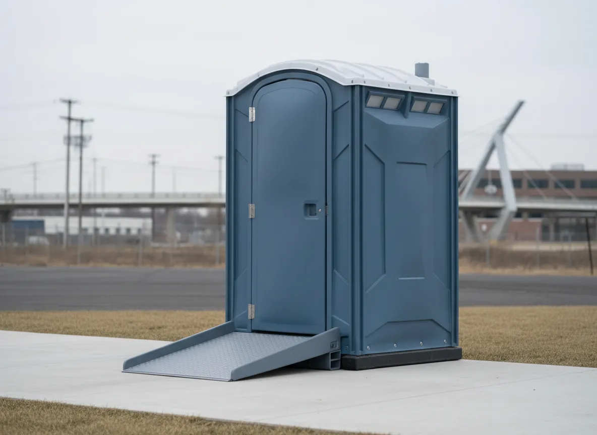 ADA compliant wheelchair accessible portable restroom