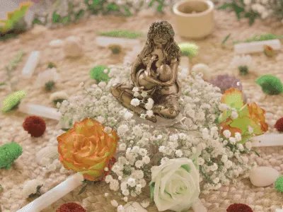 Mother Blessing ceremony birth altar setup photo