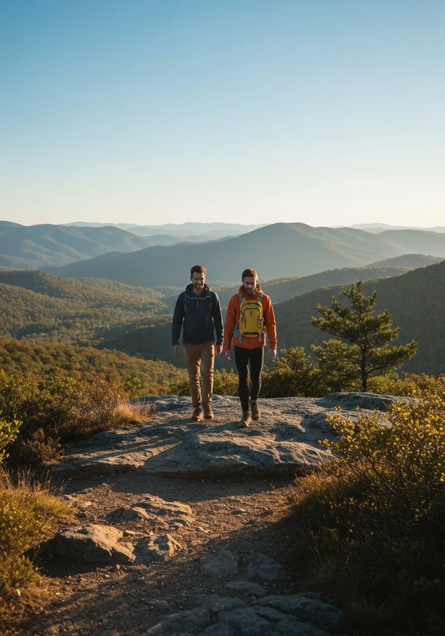 Couple enjoying a scenic weekend getaway in the New River Valley