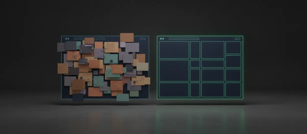 Visual representation of cluttered vs clear layout