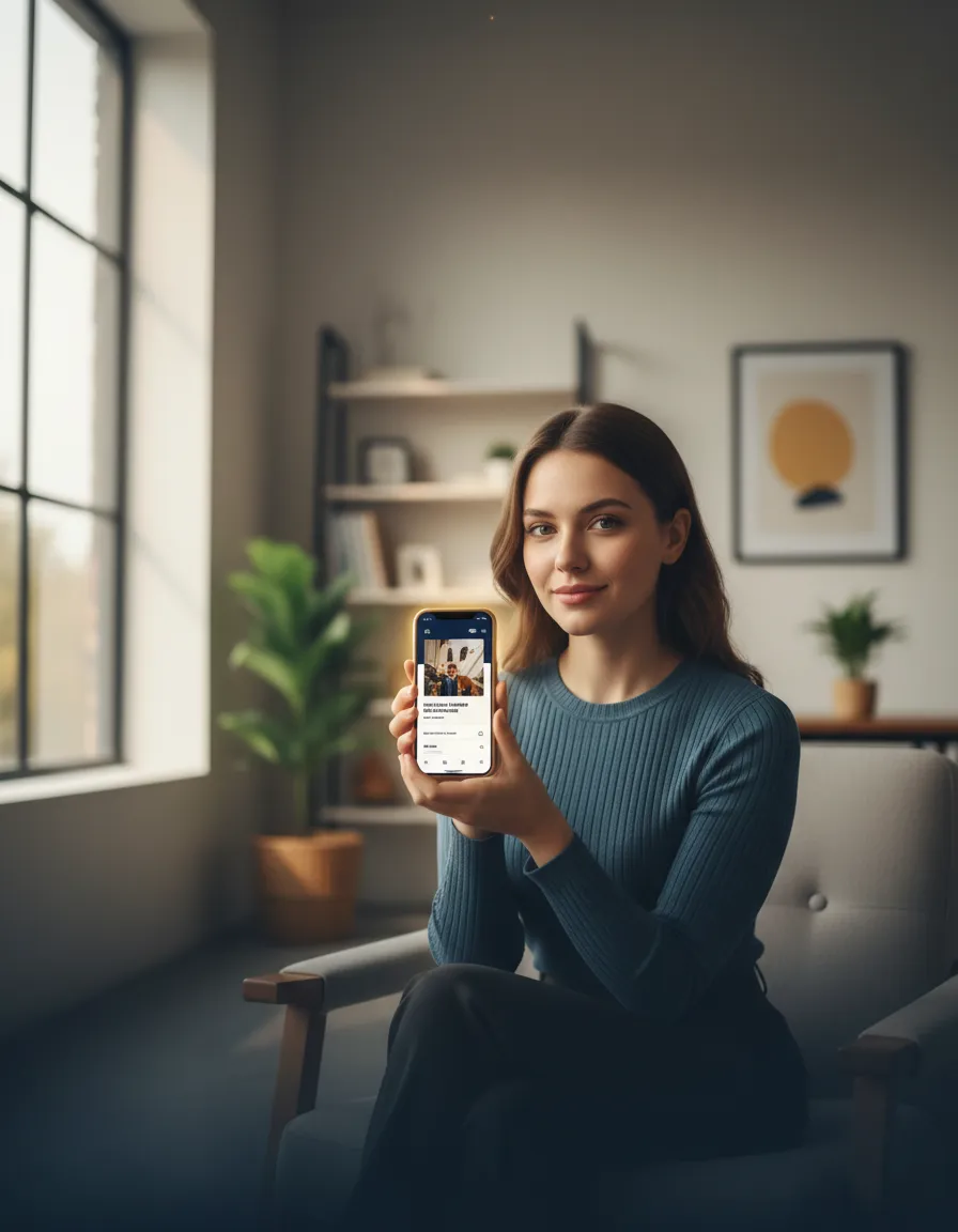 Customer finding a local business online using a mobile device