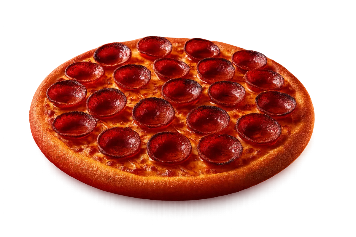 Pepperoni Inferno Pizza with cupped pepperoni and hot honey
