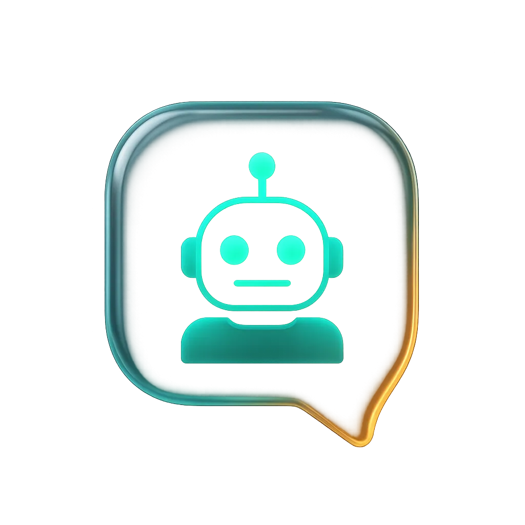 Glowing AI Chat Bubble