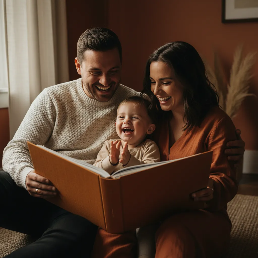 Genuine laughter and organic connection between parents and child