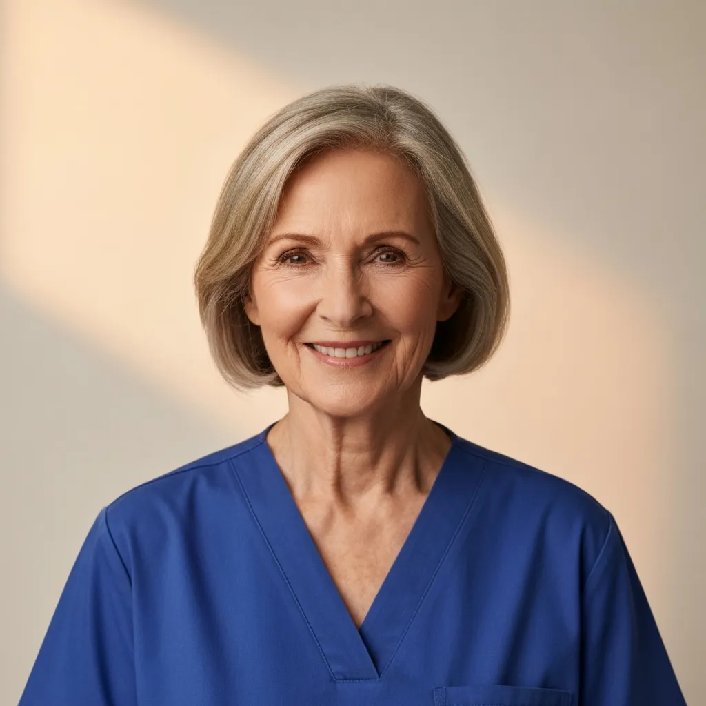 Senior client smiling, representing peace of mind