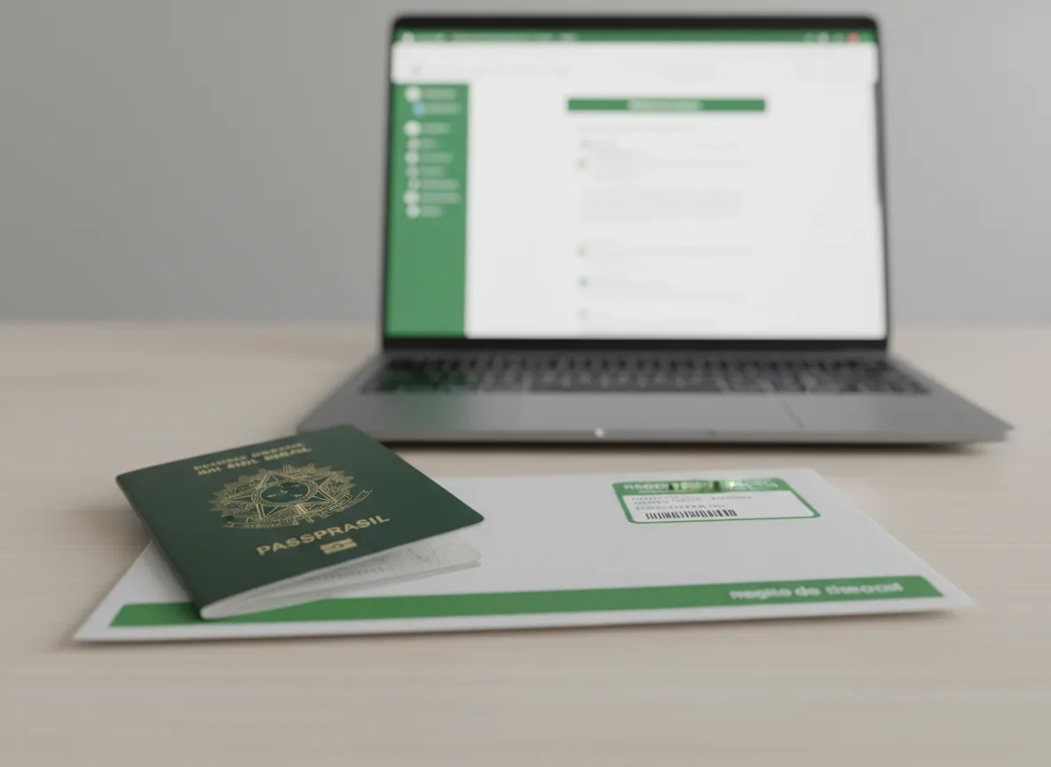 Ilustração de checklist digital versus documentos presenciais