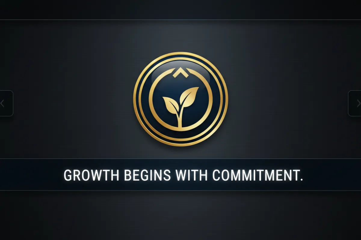 Screenshot of a membership badge and quote about growth from a paying member.