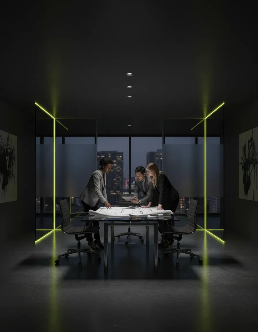 Modern architectural interior showing leadership workspace