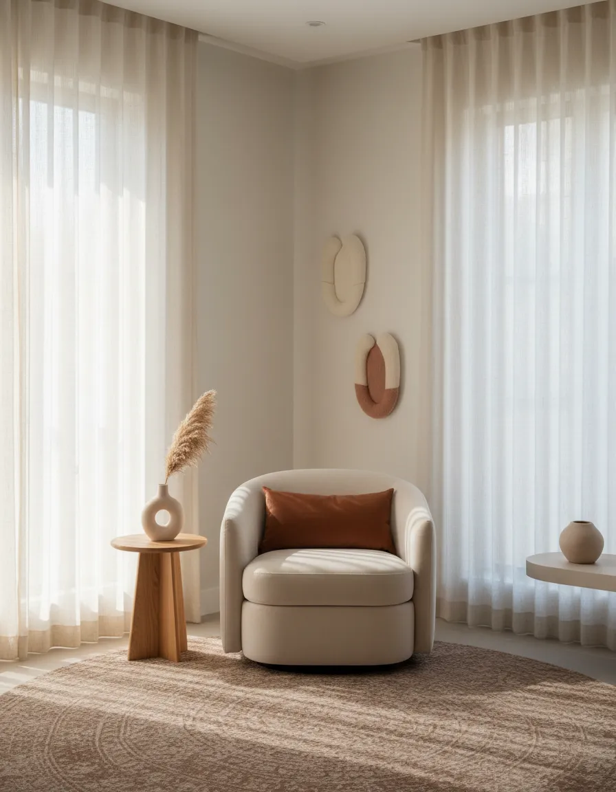 Soft, modern beauty studio with a private medical wig fitting chair