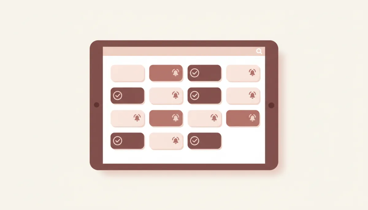 Minimal flat illustration of a beauty & wellness appointment calendar